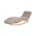 Mecedora con asiento alargado acolchado - gris/beige