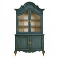 Vitrina con remate curvo ornamental - verde