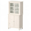 Vitrina con puertas superiores y paneles bajos - beige